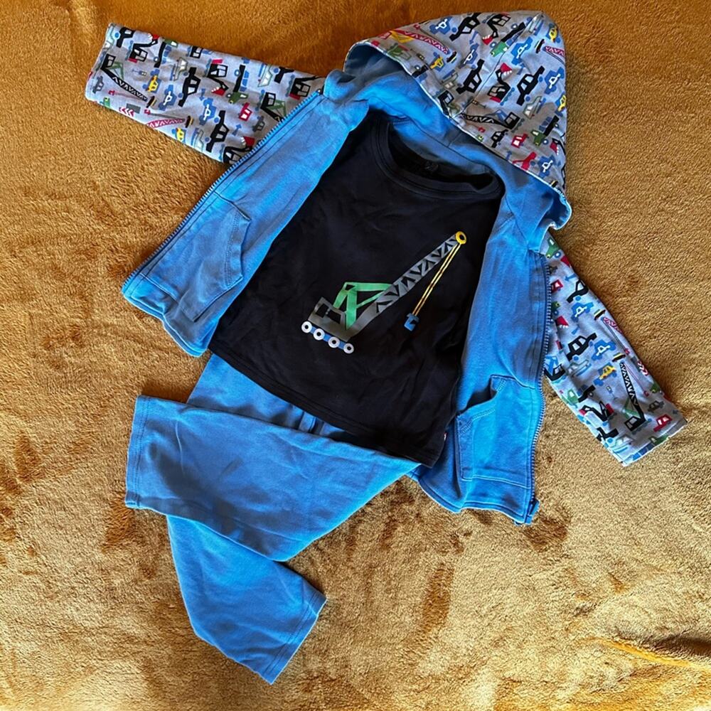 Zutano 24 month Boys Reversible Jacket Pants Long Sleeved Shirt Matching Set